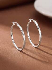 1 Pair Round Earrings, Women's Gift, Original Design, Charming Vintage Party Exquisite Jewelry - Big Hoop Earrings - View 2