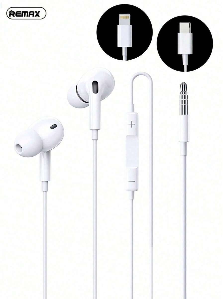 REMAX Wired In-Ear Headphones Ergonomic Design Comfortable Fit Clear Calls Lightweight And Comfortable Enjoy Lossless Sound Quality Compatible With Apple And Huawei - View 1