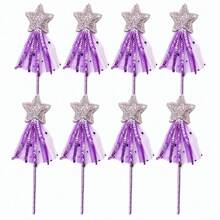 1pc/4pcs/8pcs Purple PVC Sequin Star Fairy Wand, Party Performance Prop, Princess Cosplay Magic Wand, Photography Accessory, Halloween - Multicolor - View 8