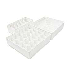 1pc White Underwear & Socks Drawer Organizer Box, 20-Grid Fabric Dresser Storage Box For Underwear, Socks, Handkerchiefs, Ties - White - View 12