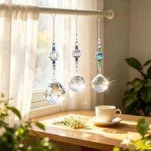 1PC/3PCS Rainbow Suncatcher Hanging Ornaments, Faceted Ball Beaded Pendants For Window, Home, Bedroom, Garden & Boho Decor - Multicolor - View 6