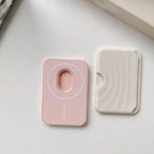 1 cái ví đựng thẻ ảnh Apple bằng silicone gợn sóng, dễ lấy thẻ từ bên cạnh, tương thích với khe thẻ MagSafe từ tính, mặt lưng silicone lỏng màu trơn có keo dán chống sốc - Nhiều màu - Xem 4
