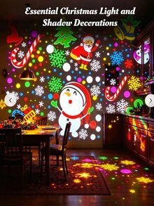 1pc LED Christmas/Snowflake Projection Night Light, USB Powered, Rainbow Beam, Adjustable Angle, Snowflake Effect, Suitable For Room Decoration, Holiday Decoration, Suitable For Home, Wedding, Party, Christmas, Halloween - Multicolor - View 5