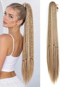 Claw Clip Ponytail Wig, Long Braided Ponytail Hair Extension, Easy Wear Hair Accessory For Daily Party Cosplay - Multicolor - View 11