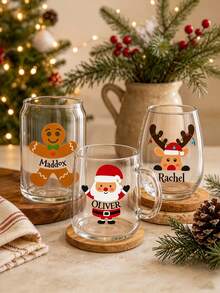 Miếng dán chuyển nhiệt Giáng Sinh cá nhân hóa, decal tên tùy chỉnh, họa tiết dễ thương Ông già Noel, người bánh gừng, tuần lộc, trang trí DIY cho ly rượu, cốc, ly thủy tinh, máy tính, cửa sổ, nhãn quà tặng lễ hội tùy chỉnh, trang trí tiệc tại nhà - Nhiều màu - Xem 3