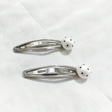 2pcs Y2K Korean Style Five-Pointed Star Hair Clips, Minimalist Cute Heart Pearl Planet BB Clips, Girly School Style Side Bangs Clips, Non-Damaging No-Trace Hair Clips, Suitable For Daily Wear - Multicolor - View 12