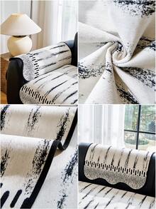 Geometric Stripe Sofa Cover 1Pc, Non-Slip Wear Resistant Sofa Slipcover, Modern Abstract Pattern Sofa Protector For Living Room - Multicolor - View 6