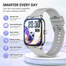 Unisex Smart Watch With Comfortable Silicone Strap, Supports Phone Calls, Message Notifications, Music Control, Alarm Function, Compatible With Android And IOS Systems, Sporty Design, Perfect Gift Choice - Multicolor - View 1