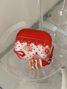 Polka Dot Strawberry Bow Earphone Case Compatible With Pods 5, Pro 3, Pods Pro 2, 4th Gen Apple 3 Wireless Bluetooth Earphones, 2nd/3rd Gen, Minimalist 1/2 - Red - View 7