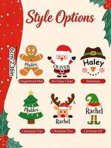 Miếng dán chuyển nhiệt Giáng Sinh cá nhân hóa, decal tên tùy chỉnh, họa tiết dễ thương Ông già Noel, người bánh gừng, tuần lộc, trang trí DIY cho ly rượu, cốc, ly thủy tinh, máy tính, cửa sổ, nhãn quà tặng lễ hội tùy chỉnh, trang trí tiệc tại nhà - Nhiều màu - Xem 10