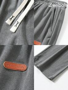 ZenBolt Winter Men's Casual Tapered Joggers With An Elastic Drawstring Waist; Comfortable And Stretchy, Suitable For Daily Fitness Training. - Dark Grey - View 7