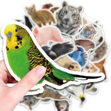 50pcs Pixel Art Animal Stickers, Waterproof Vinyl Decals, Suitable For Laptop, Gamer Gift, Personal Items DIY Decoration, Party Favor, Scrapbook, Planner, Aesthetic Retro Game Theme Sticker Pack, Perfect For Collectors And Enthusiasts - Multicolor - View 1