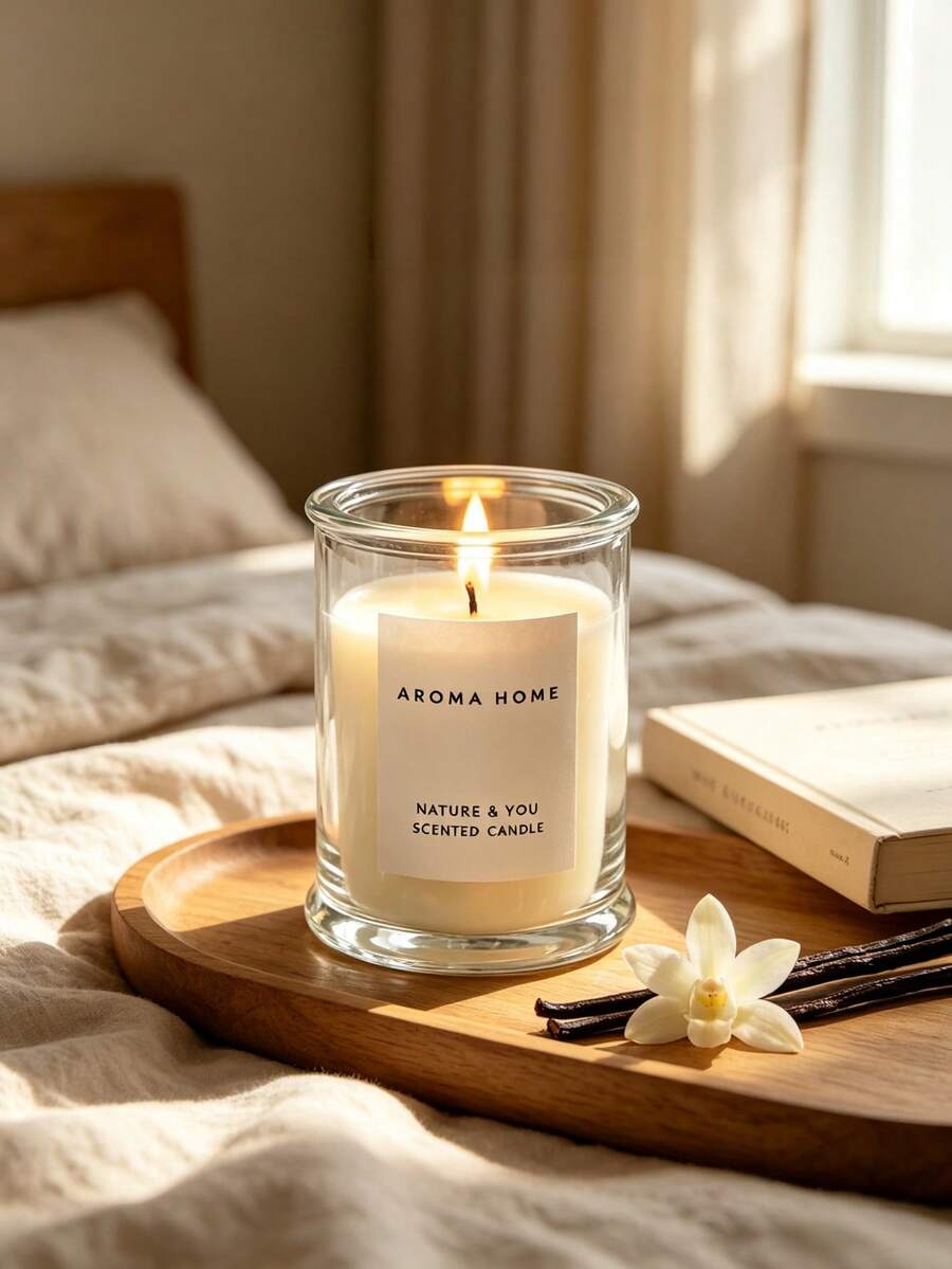 1pc Luxury Scented Candle Gift, Suitable For Birthday, Wedding, Thanksgiving And Christmas Decoration, Create Warm Atmosphere, Suitable For Home Decor And Graduation Gift, Long-Lasting Indoor Fragrance, Graduation Gift - one-size - View 1