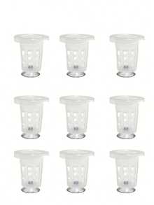 5pcs Transparent Plastic Aquarium Growth Cups With Suction Cup Base, PP Material, Perfect For Hydroponic Plants And Fish Tank Decoration - Transparent - View 8