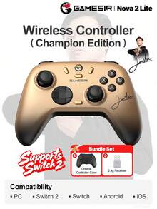 GameSir Nova 2 Lite PC Gamepads Compatible With Switch 2 Controller For Switch Windows PC IOS Android Mobile Phone Hall Effect Sticks ,Two-Stage Hall Effect Analog Triggers,1000Hz Polling Rate White ,Gray, Champion Edition And Rokid Edition - Nova 2 Lite - View 15
