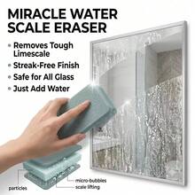 2pcs Glass Limescale Magic Cleaning Brush, Household Bathroom Mirror Shower Room Tile Powerful Limescale Water Stain Water Mark Removal Tool, Multi-Function Window Glass Cleaning Tool - Sponge Cleaning Cloth - View 10