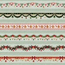 1pc Retro Story Christmas Series Washi Tape, Christmas Theme Bunting Collage DIY Background Decorative Stickers - Multicolor - View 3