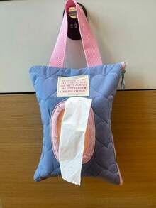 1 pieza Funda para caja de pañuelos de coche color macaron, bolsa colgante linda para toallitas húmedas de cochecito - Caja de pañuelos para macarrones (sin tapa) - Ver 14