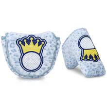 1PC Light Blue Leopard Plush Golf Putter Headcover, Golf Club Cover With Crown Embroidery, Golf Accessory For Mallet Putter,Novelty Golf Gift For Golfer - Multicolor - View 2