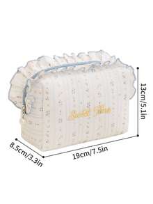 Tas Kosmetik Motif Bunga Modis, Tas Kosmetik Genggam Segi Delapan dengan Resleting, Tas Kosmetik Portabel Kapasitas Besar yang Lembut, Tas Kosmetik Motif Bunga Kecil yang Lucu, Tas Penyimpanan Multifungsi, Tas Kosmetik Lucu dan Lembut, Hadiah, Hadiah Ulang Tahun, Hadiah Wisuda - MultiWarna - View 12