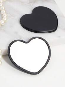 7/3pcs/1pc Heart-Shaped Portable Pocket Mirror, Modern Minimalist Makeup Mirror, High Definition Mini Vanity Mirror For Students, Party Favors, Pink-White-Green-Black - Multi-color - View 19