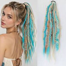 New Matte Braided Ponytail, Colorful Rope Braided Hair Extension, Bohemian Style Wig, Perfect For Women To Wear At Parties And Music Festivals - Multicolor - View 10