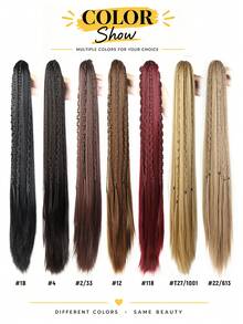 Claw Clip Ponytail Wig, Long Braided Ponytail Hair Extension, Easy Wear Hair Accessory For Daily Party Cosplay - Multicolor - View 2