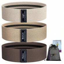 LINGPENG 3pcs Hip Resistance Bands, Non-Slip Fabric Hip Training Bands, 3 Resistance Levels (Light, Medium, Heavy), Stretchable Fitness Bands, Suitable For Hip And Leg Training And Home Workout - Multicolor - View 7