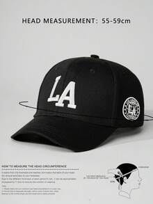 1 Unisex Letter Embroidery Baseball Cap Outdoor Adjustable Sun Protection Casual Hat Suitable For Spring And Autumn Travel Beach Vacation - Black - View 2