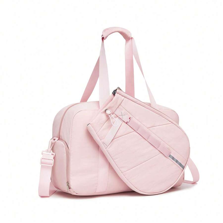 25L Tennis Racket Bag Medium Sports Duffel With Detachable Racket Sleeve Multi Pocket Gym Travel Bag For Adults Tennis Badminton Pickleball Unisex - Pink - Übersicht 1