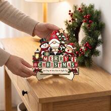 Christmas Santa Claus Snowman Reindeer Wooden Figurines Christmas Desktop Atmosphere Decoration Gift - 1PC - View 12