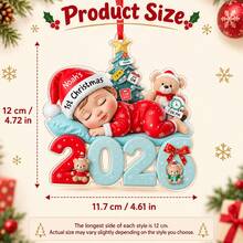 Custom Festive 2026 Number Ornament, Personalized Christmas Tree Decor, Customized Name Party Keepsake, Customizable Holiday Gift, Christmas Ornament - Multicolor - View 2