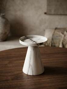 Marble Look Candle Holder, Pillar Candle Stand, Table Centerpiece Decor, Shelf Aesthetic Decor, Farmhouse Candle Holders, Wedding Table Decor, Housewarming Decor Gift,Wedding Home Decor,Christmas Table Centerpiece Decor,Dinner Party Decor. - Minimalist and Stylish - View 16