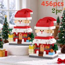 400pcs+6pcs Gift Box Edition Christmas Street Scene Series Micro Particle Building Block Toy Set, ABS Material, Creative DIY Handmade Assembly Toy, Stress Relief Healing Desktop Decoration, Adult Building Toy, Holiday Gift, Room Decor, Birthday Gift, Christmas Gift, Decoration, Commemorative, Holiday Gift Recommendation - Multicolor - View 15