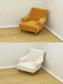 Dollhouse Miniature Furniture Model Mini Sofa Chair, Flocked Dining Chair, Leisure Chair Model, Home Decor Small Ornament, Holiday Gift For Friends - Multicolor - View 6