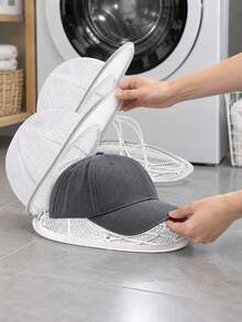 Reusable Hat Washing Cage With Anti-Deformation Hat Frame And Mesh Storage Bag, Baseball Cap Cleaning Set, Washing Machine Hat Cleaning Rack And Cage, Suitable For All Adult Baseball Caps And Various Hat Cleaning, Care And Storage, Anti-Deformation Cleaning Protective Cover, Space-Saving Hat Cleaner - Multicolor - View 2