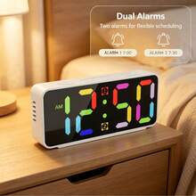 Mini Ultra-Clear Screen Digital Alarm Clock, Simple & Stylish, 2 Alarm Settings, Adjustable Brightness, Suitable For Home Decor, Bedroom, Living Room, Office And Student Dorm - 2024 - View 2
