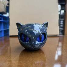 1pc Handmade Resin Black Cat Sculpture Figurine, Faux Marble Texture Desktop Art Decor, Creative Home Soft Furnishing Gift - Multiple Styles - View 15