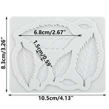 3D Leaf Silicone Mold Non-Stick Fondant Candy Chocolate Baking Tool For Cake Decoration DIY,For Kitchen Baking Wedding Cake Decoration Cupcake Toppers Biscuit Candy Clay Resin Pendant Plaster - Light Grey - View 7