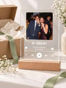 客製化音樂相框、客製化照片框、個性化壓克力歌曲相框，適合女性、男性、她、女朋友、男朋友、情侶、妻子、媽媽、爸爸的個性化週年生日禮物 - 彩色 - 查看 4
