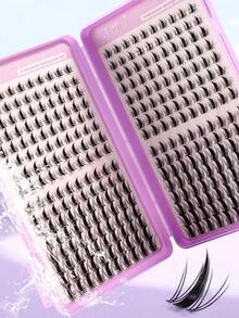 320pcs Eyelash Clusters, Fluffy Soft Faux Mink Hair Clusters, Mixed Length DIY Eyelash Extensions, Reusable Individual False Eyelashes, Christmas Girls Gift, Christmas Holiday Charming Makeup - C - View 3
