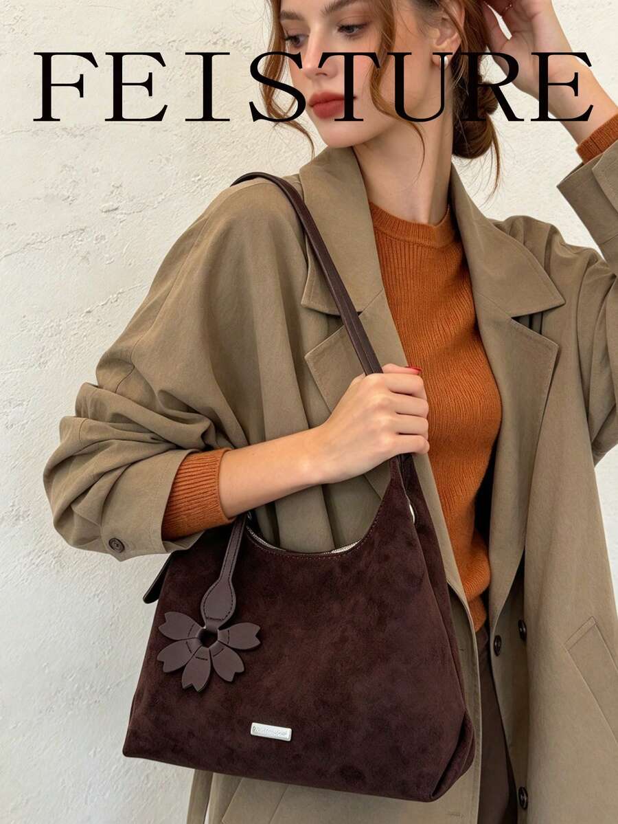 FEISTURE 1pc New Autumn/Winter Women's Shoulder Bag Underarm Bag, Magnetic Closure, Suitable For Daily Outings, Dating, Commuting