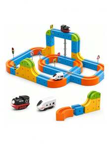 Baofeng 3D Magnetic Anti-Gravity Train Track Set, 140 Pieces With Train - Multicolor - View 2