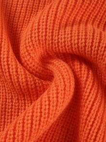 Plus Size Women Fall Winter Crew Neck Sweater, Long Sleeve "Hello Pumpkin" Letter Print Knit Jumper, Casual Top For Commute, Date & Daily Outing - Orange - View 8