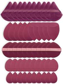 50pcs All-In-One Makeup Tool Set, Randomly Sent Soft Makeup Sponges, Mini Sponges, Triangle Powder Puffs, Cushion And Mini Cushion Powder Puffs, Suitable For Foundation, Concealer, Loose Powder And Setting Makeup, Dual-Use Dry And Wet Makeup Application Tools, Women's Daily Makeup Accessories - Hot Pink - View 9