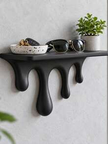 Creative Dripping Floating Wall Shelf, Melting Design Wall-Mounted Display Rack, Suitable For Figurines, Collectibles, Plants, Books And Small Decor, Space-Saving Modern Room Decoration, Suitable For Living Room, Bedroom, Entryway And Dorm, Back To School Season - Multicolor - View 10