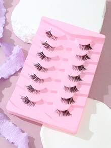 7 Pairs Full Set Segmented False Eyelashes, Natural Fox Eye Style, Elongated And Lifted Outer Corners, Easily Create Atmospheric Cat Eye Makeup - View 4