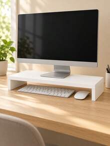 1pc Desktop Monitor Stand, Laptop And Computer Screen Riser, With Open Storage, Office Accessories And Bookshelf Desktop Organizer, Cosmetic Storage, Coffee Table Accessories, Coffee Corner, Bedroom, Gaming Room And Study - Multicolor - View 5