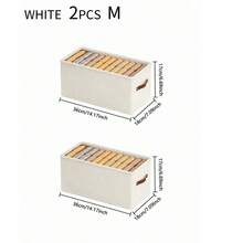 1/2pcs Beige Fabric Collapsible Undergarment Storage Box, Oxfod Cloth Drawer Style Clothes Organizer Box, Household Clothing Shelves Storage For Jeans, Sweaters, Space Saving - Beige - View 13