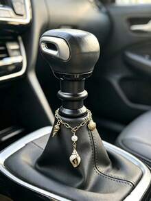 1pc Beach Style Seashell & Pearl Car Gear Shift Knob Decor Chain, Auto Interior Gear Lever Ornament - A - View 12